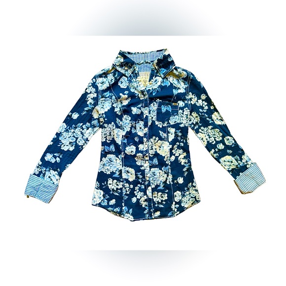 GUESS FLORAL BUTTON DOWN - Picture 1 of 4